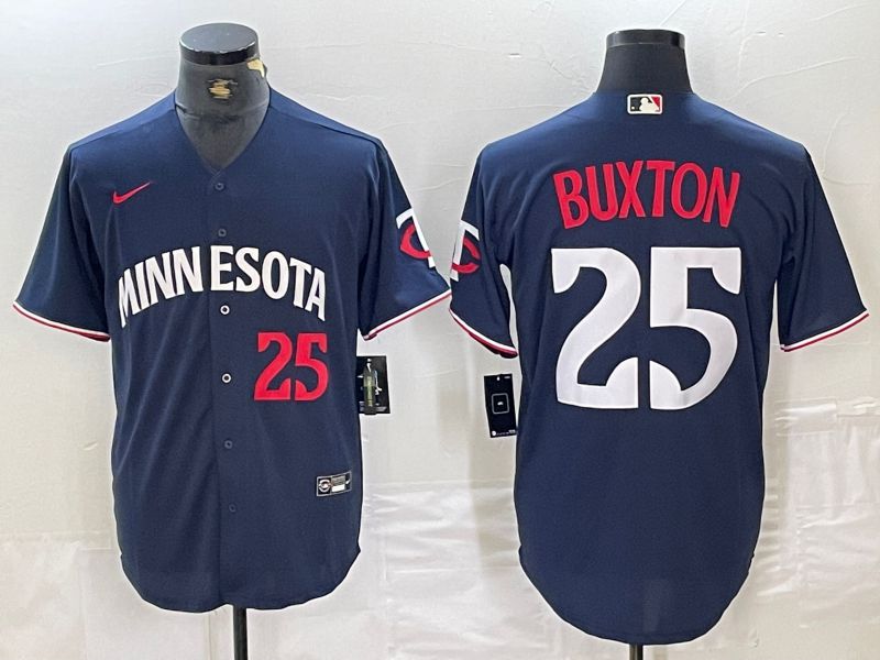 Men Minnesota Twins #25 Buxton Blue 2024 Nike Game MLB Jersey style 1